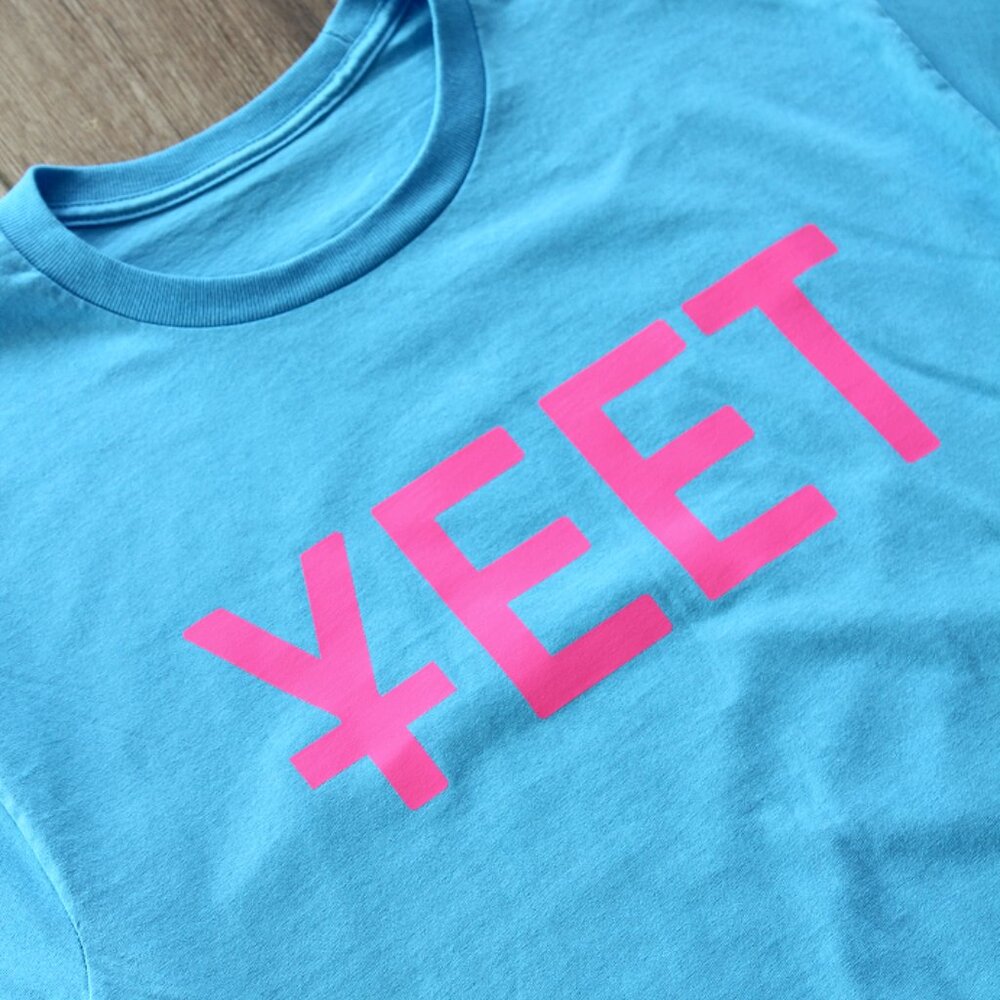 YEET Kanye Style Swag Aquatic Blue T-Shirt Size Medium